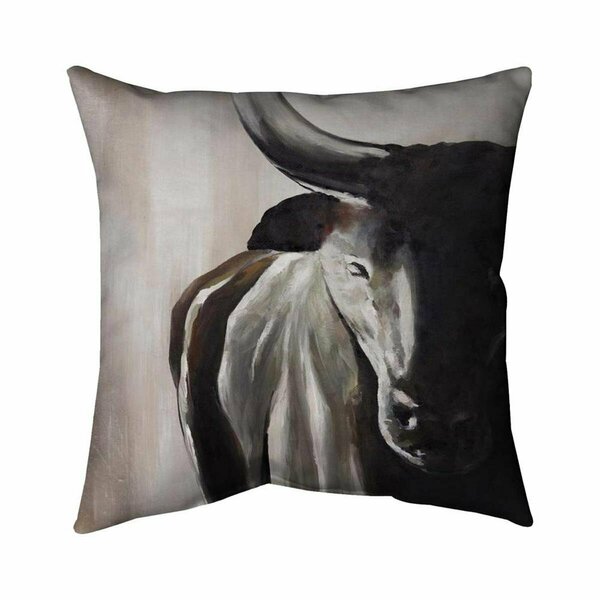 Begin Home Decor 20 x 20 in. Bull Head Front View-Double Sided Print Indoor Pillow 5541-2020-AN112